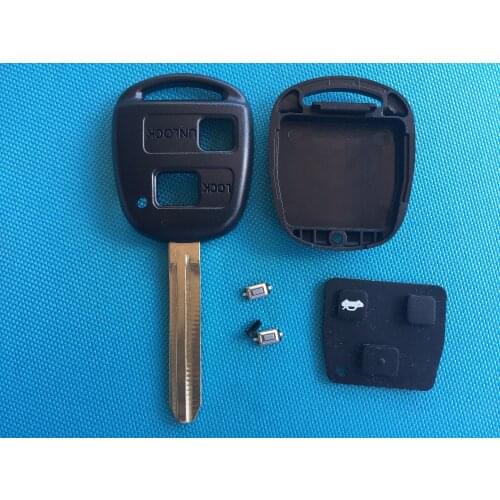 1Pcs New Replacement Key Case For Toyota CAMRY CELICA COLORADO RAV 4 PICNIC PRIUS 2 Button Remote FOB Toy43 Blade No Logo Parts