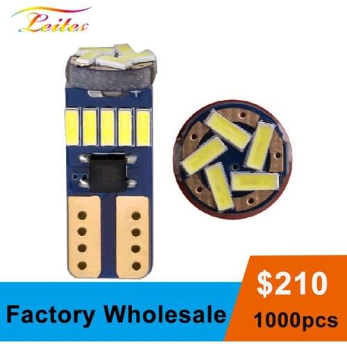 1000x T10 W5W Error Free Bulbs 194 LED 4014 SMD 15LED Bulbs White Car Auto Wedge Interior Light Dome Map Trunk Lamp 12V