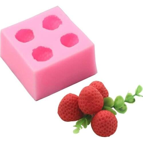 3D Strawberry Silicone Molds Fondant Cake Candy Chocolate Sugarcraft Ice Pastry Baking Tool Mould Soap Mold Cake Decoration