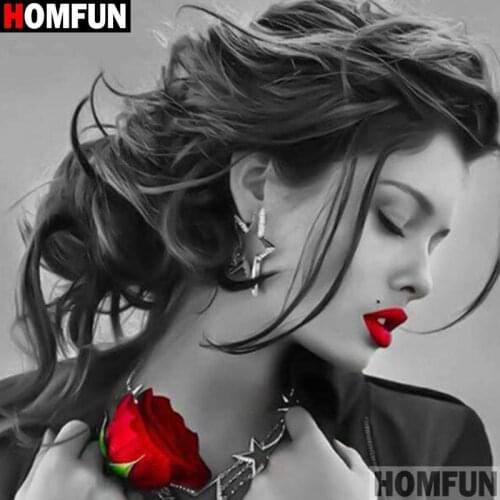 HOMFUN Full Square/Round Drill 5D DIY Diamond Painting "beauty" Embroidery Cross Stitch 5D Home Decor A16748