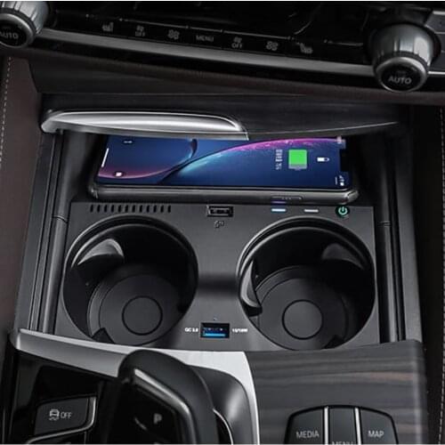 Car qi wireless charging phone charger 10w charging plate phone holder accessories for BMW 3 Series G20 G28325i 330i 2019 2020