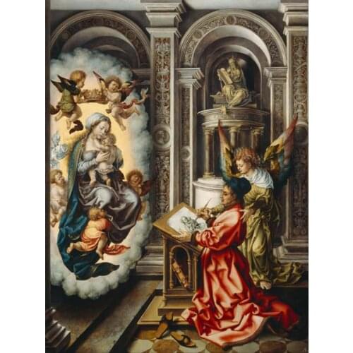 Free shipping wall art decoration picture classical Mary Christ angel portraits oil painting canvas prints printed on canvas