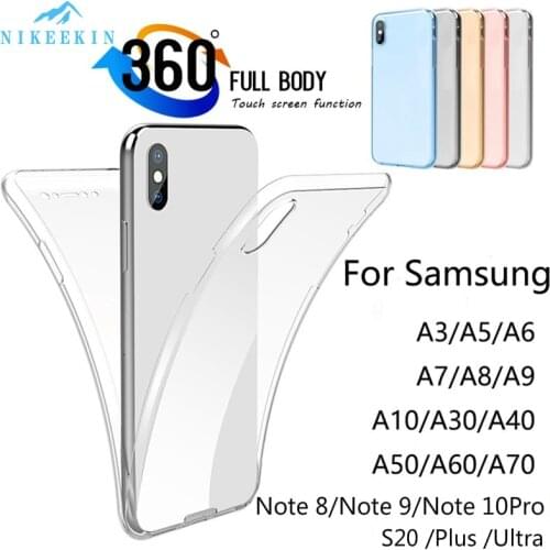 360 Degree Full Body Phone Case for Samsung Galaxy S20 Plus Note10 A70S A60 A50S A40S A30S A20E A10 A9 A8 Plus Silicone Casing