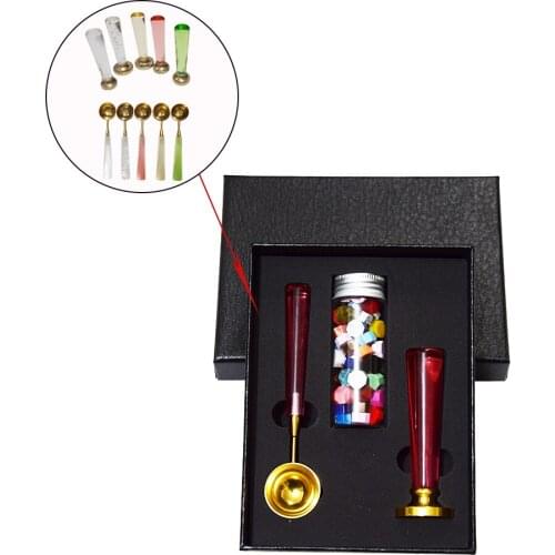 Colored transparent crystal stamp wax seal kit box custom or stock 5 colors