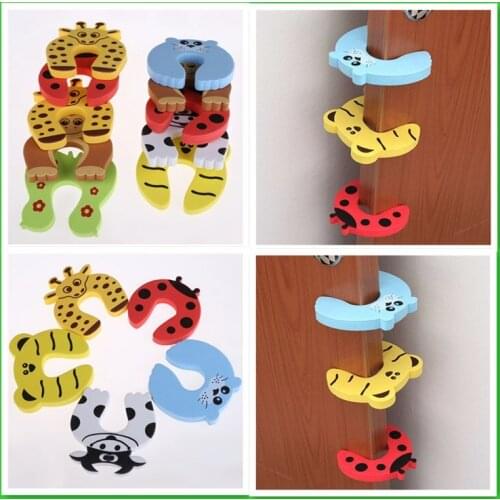 10pcs/lot EVA Kid Baby Cartoon Animal Decorative Door Safety lock Stopper Finger Protector Baby Safety Care Kid Protect