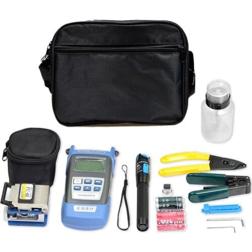 FTTH Tool Kits with FC-6S Fiber Cleaver and Optical Power Meter 1mW Visual Fault Locator Cable Stripper