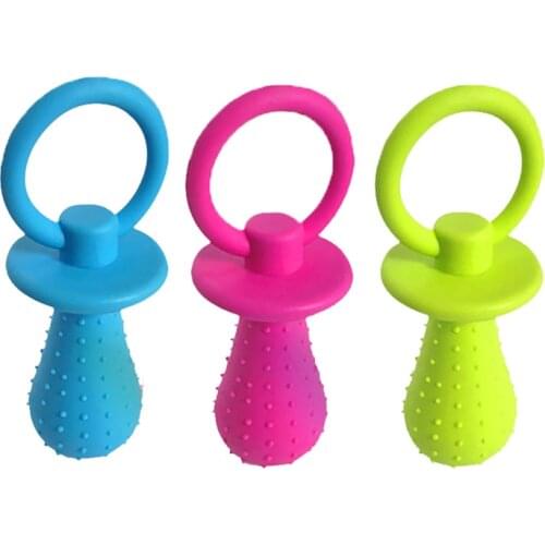 1x hot sale pet dog toy poodle puppy dog small cat TPR pet nipple cleaning teeth chewing training toy color random toy supplies