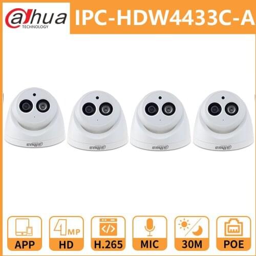Dahua 4MP DH IPC-HDW4433C-A Network IP Camera Onvif Built-in MIC With POE replace IPC-HDW4431C-A Home Security camera