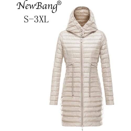 NewBang Brand Womens Down Jackets Ultra Light Down Jacket Women Long Jacket Female Portable Lightweight Slim Warm Feather Coat
