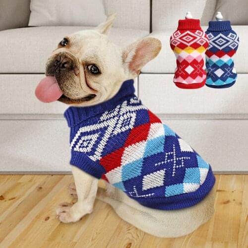 Cute Dog Sweater Warm Winter Clothes Puppy Knitted Jacket Coat Soft Pet Clothing For Medium Large Dogs French Bulldog Chihuahua