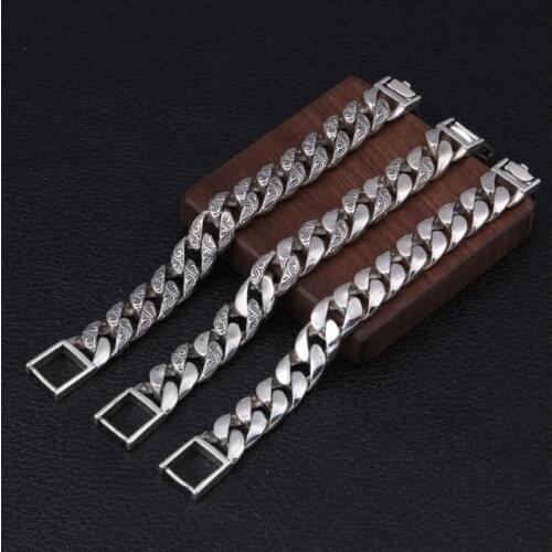 BOCAI 100% real s925 pure silver jewelry personality rattan grass silver bracelet for men, domineering Thai silver man bracelet