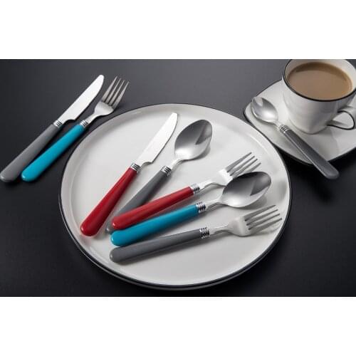 48 Pieces Flatware Set Stainless Steel Knives Spoons Multi-Colored