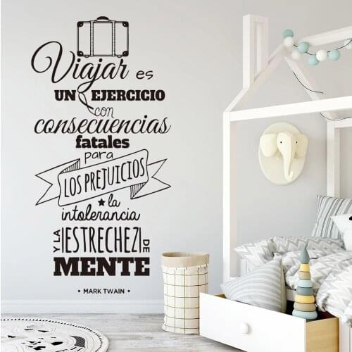 Wall Decals Viajar Es Un Ejercicio Con Consecuencias Spanish Quotes Mural Stickers Vinyl Bedroom Livingroom Decor Poster RU2491