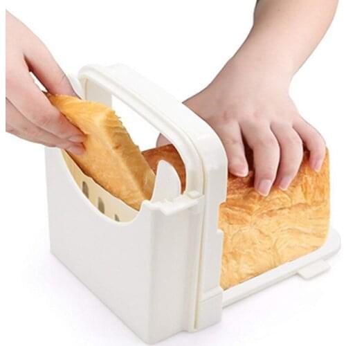 Bread Slicer Guide Adjustable Bread Roast Loaf Slicer Cutter Folding Toast Slicing Mold CLH@8