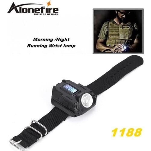 1188 New Portable CREE XPE R2 LED Wrist Watch Flashlight Torch Light USB Charging Wrist Model Tactical Rechargeable Flashlight