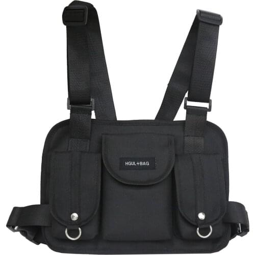 2021 New Unisex Black Chest Rig Bag Streetwear Tactical Vest Hiphop Chest Bags Fashion Waist Pack Woman Functional SquareBag