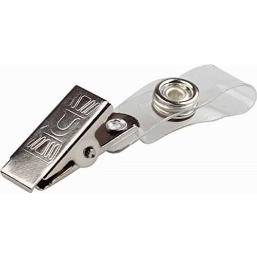 Wholesale 1000 Pcs Metal Clips with Clear Vinyl Straps/snaps for Id Badge Holder