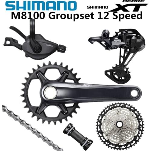 SHIMANO DEORE XT M8100 Groupset 32T 34T 36T 170 175 Crankset Mountain Bike Groupset 1x12-Speed 10-51T M8100 Rear Derailleur