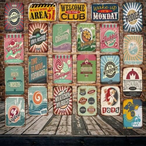 [ Mike86 ] CLUB MONDAY 51 area Candy Shop Store Retro Tin sign voka Poster Art 20*30 CM LT-1918