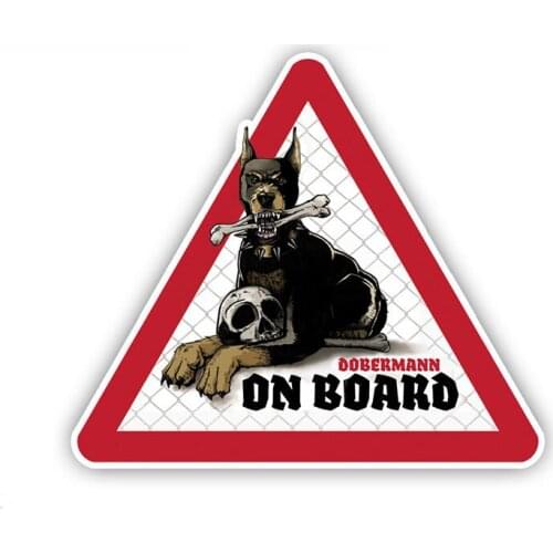 12cm*10cm 1 Pcs Warning Sign Dobermann Dog Car Stickers Pet Dog on Board Decals Waterproof Decal Funny Stickers Accessories PVC