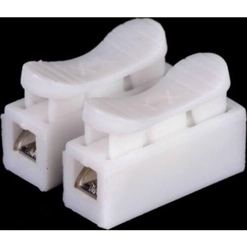 50pcs White Quick Splice Self Lock Wire Connectors 2Pin Electrical Cable Terminal 20*17.5*13.5mm Electric Conectors