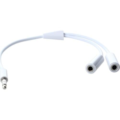 3.5mm Audio Wire Splitter Adapter Cable - White