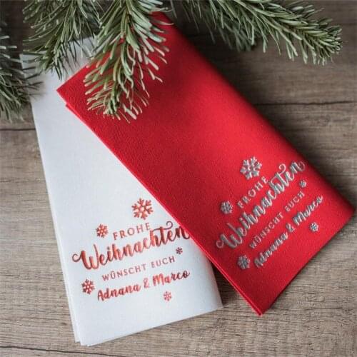 Christmas napkins, Christmas decorations, Personalized napkins, Xmas, Custom napkins, First Communion ,Bridal shower