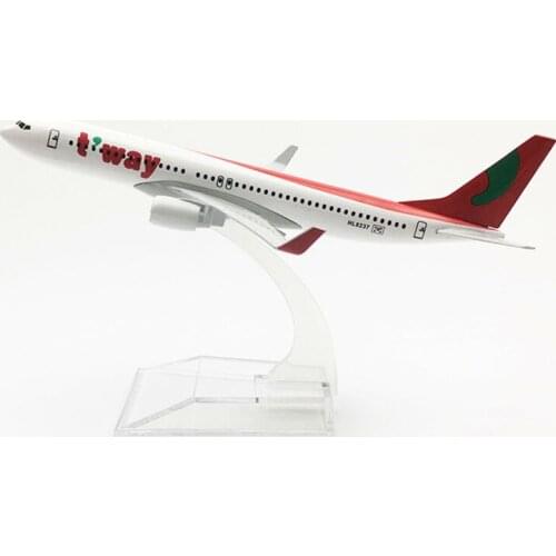 16CM Scale 1/400 Scale 737 B737 Korea T'way Airline Airplane Model Toys Aircraft Diecast Aviation Alloy Plane Gift Collection