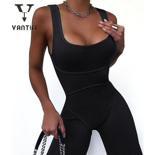Sexy Bodycon Suits Female Streetwear New Summer Women Sleeveless Sports Jumpsuit Girl Clothes with Buttock Lift for Woman Sport