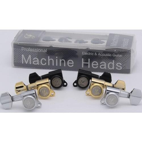 1 Set 6/7/8 Strings Locking Guitar Machine Heads Tuners Gear Ratio 1:18 Chrome / Black / Gold