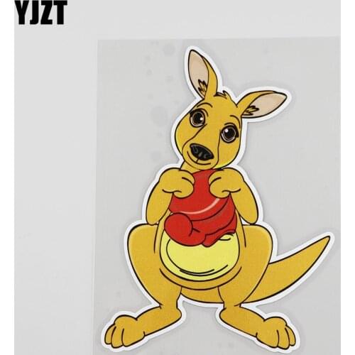 YJZT 11.2CM*15CM Interesting Boxing Kangaroo Fitness Movement Car Sticker PVC 12A-0041