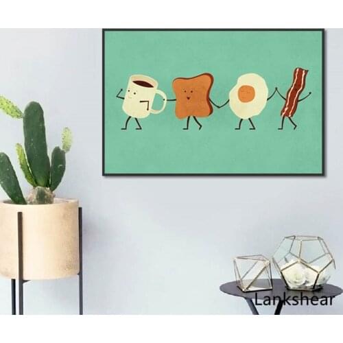 Green Cartoon Animals For Kids Nursery Room Wall Art Murals Poster&Prints Modular Wall Picture For Home Decor Art Chart Bedroom