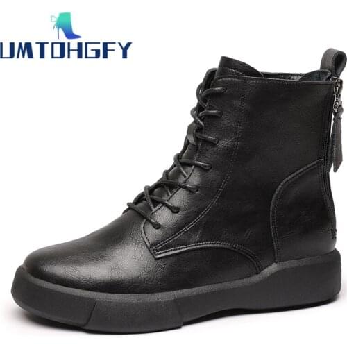 New Genuine Cow Leather Womens Martin Chelsea Ankle Boots Double Zipper Round Toe Rubber Outsole By Handmade Lady Classic 35-41