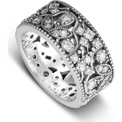 CKK 925 Sterling Silver Rings Shimmering Leaves For Women Original Fashion Jewelry Making Anniversary Gift