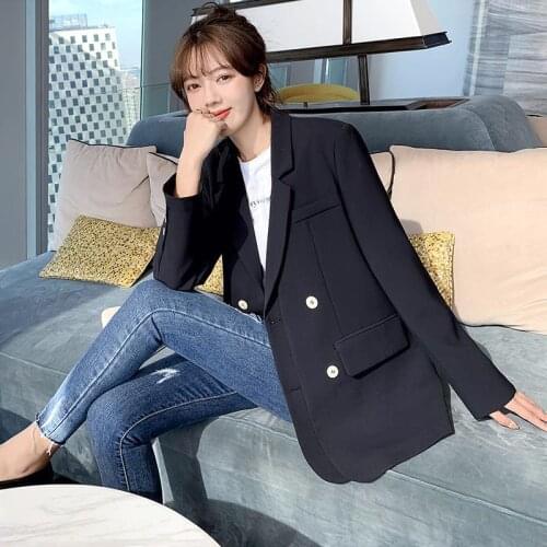 2021 Office Lady White Blazers Women Autumn Winter Long Sleeve Coats Female Single Button Solid Jacket Woman Pockets New