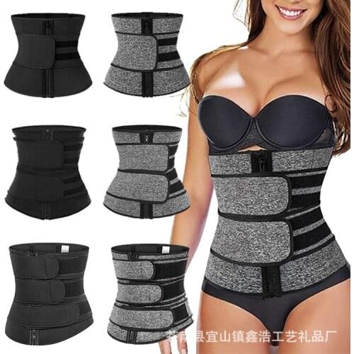 Womens Waist Training Device Post Sweat Double Belt Zipper Abdominal Belt