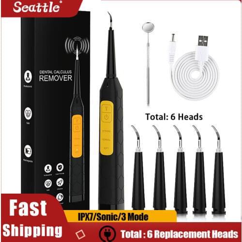 Ultrasonic Electric Dental Scaler Sonic Tooth Calculus Remover USB Charge Clean Tartar Tool Whiten Teeth Household Portable