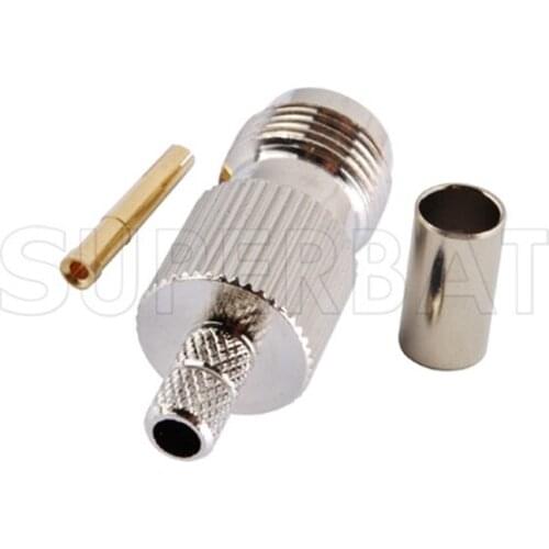 Superbat 10pcs TNC Crimp Jack RF Connector for Coaxial Cable LMR195 RG58 RG400 RG142 for Pigtail Cable