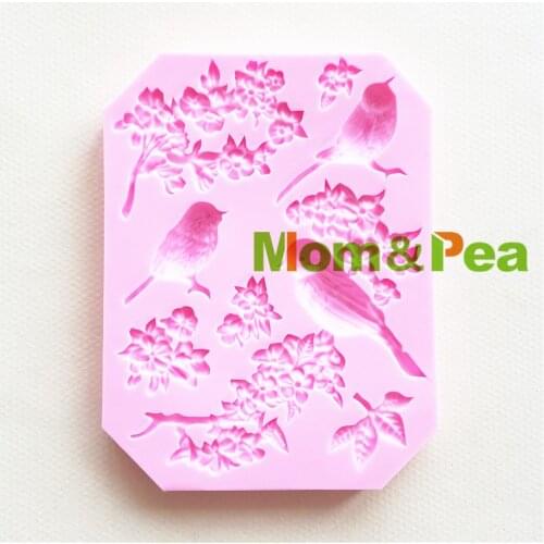 Mom&Pea 1461 Free Shipping Birds Mold Cake Decoration Fondant Cake 3D Mold Soap Mold Food Grade