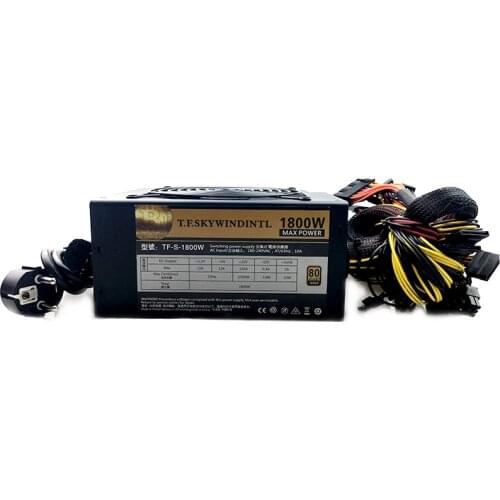 1800W ATX ETH ZCASH MINER Power Supply 1800W 12V 125A Asic Bitcoin miner For p104 p106 RX 470/480 RX 570/580 6 GPU CARDS