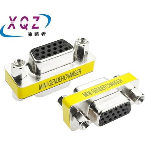 2pcs VGA female to female adapter VGA 15pin extender VGA F/F converter VGA gender changer VGA plug VGA connector