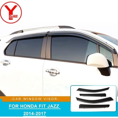 2015 2016 2017 chrome side wind window deflectors visor car windshield on windows accessorie For Honda Fit Jazz 2014-2017 YCSUNZ
