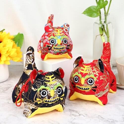 2022 Chinese New Year Tiger Mascot Doll Plush Toy Folk Tiger Pendant Cute Zodiac Tiger Doll Christmas Gift