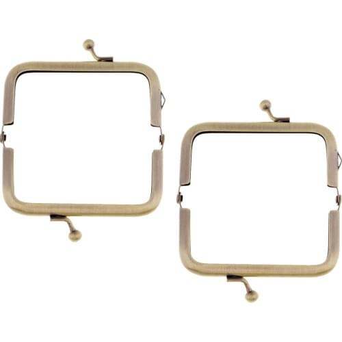 2x Bag Purse Frame With Kiss Clasp Lock Clutch Handbag Craft Rectangular