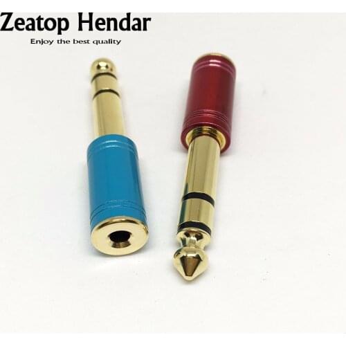 5Pcs New Brass 6.35 1/4" Male to 3.5mm Female Audio Adapter 6.35 mm jack Stereo Conver Cable for Microphone High Quality