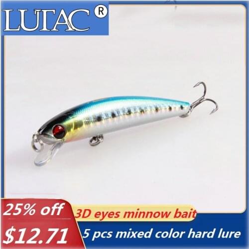 5 pcs mixed color saltwater lures hard baits minnow lure hard plastic fishing tackles minnow