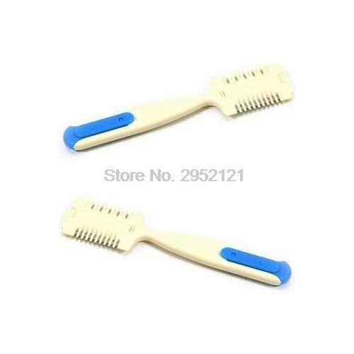 By dhl or ems 500pcs Home Hairdresser Makeup Tools Hair Cutting Trimmer Razor Blade Comb for Thinning Bangs Long Hair Cut new