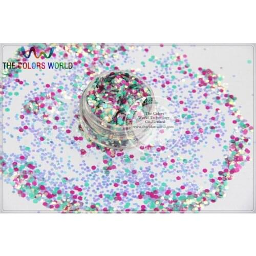 A75321-136 Mix Colors hexagon shapes Glitter for nail art and DIY decoration