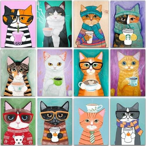 5D DIY Diamond Painting Cat Cartoon animals Full Square&Round Diamond mosaic paint Diamond embroidery Cross stitch home decor
