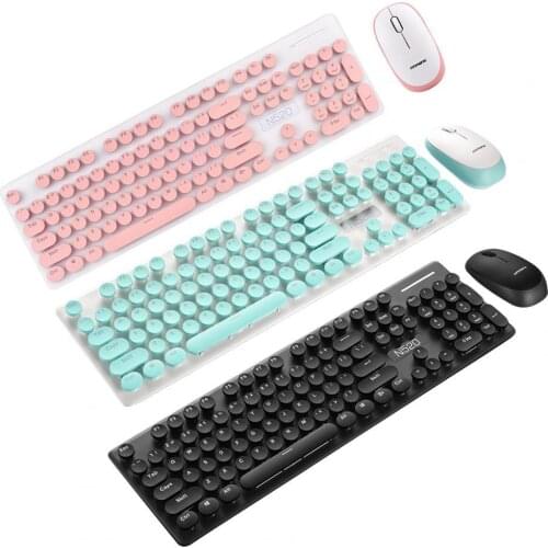1 Set N520 Wireless Keyboard Mute Mechanical Feel Portable USB 2.4GHz Optical Gaming Mouse for Laptop Desktop PC